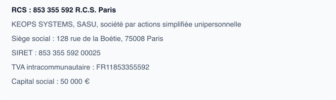 Informations éditeur du site